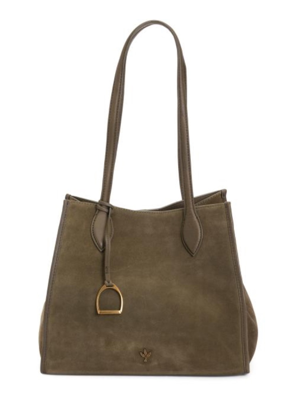 MARGOT BLACK LABEL suede and leather charlotte large winged double handle tote